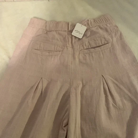 Free People Cream Wide Leg Pants - Picture 4 of 9